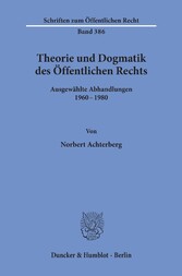 Theorie und Dogmatik des Öffentlichen Rechts.