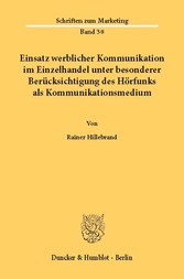 Einsatz werblicher Kommunikation im Einzelhandel unter besonderer Berücksichtigung des Hörfunks als Kommunikationsmedium.