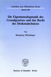 Die Eigentumsdogmatik des Grundgesetzes und das Recht des Denkmalschutzes.