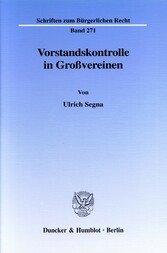 Vorstandskontrolle in Großvereinen.