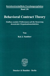 Behavioral Contract Theory.