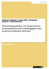 Entscheidungsanalyse zur Steigerung der Gewinneffizienz und Unabhängigkeit eines landwirtschaftlichen Betriebes