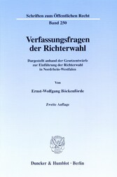 Verfassungsfragen der Richterwahl.