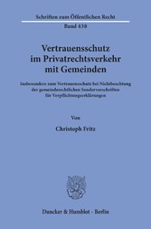 Vertrauensschutz im Privatrechtsverkehr mit Gemeinden.