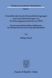 Grenzüberschreitende Bestandsübertragungen und Umstrukturierungen von Versicherungsunternehmen im EWR.