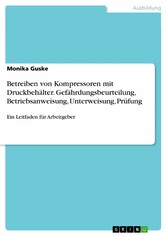 Betreiben von Kompressoren mit Druckbehälter. Gefährdungsbeurteilung, Betriebsanweisung, Unterweisung, Prüfung