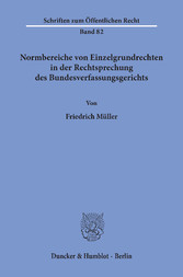 Normbereiche von Einzelgrundrechten in der Rechtsprechung des Bundesverfassungsgerichts.