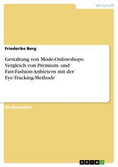 Gestaltung von Mode-Onlineshops. Vergleich von Premium- und Fast-Fashion-Anbietern mit der Eye-Tracking-Methode