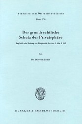 Der grundrechtliche Schutz der Privatsphäre.