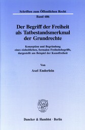 Der Begriff der Freiheit als Tatbestandsmerkmal der Grundrechte.