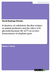 Evaluation of cellulolytic Bacillus isolates as animal probiotics and the effect of B. glycinifermentans SK 4275 on in-vitro fermentation of elephant grass