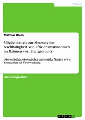 Möglichkeiten zur Messung der Nachhaltigkeit von Effizienzmaßnahmen im Rahmen von Energieaudits