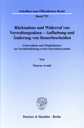 Rücknahme und Widerruf von Verwaltungsakten - Aufhebung und Änderung von Steuerbescheiden.