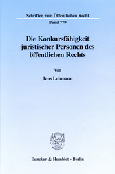 Die Konkursfähigkeit juristischer Personen des öffentlichen Rechts.