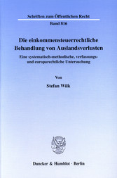 Die einkommensteuerrechtliche Behandlung von Auslandsverlusten.