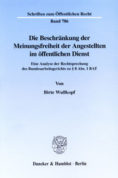 Die Beschränkung der Meinungsfreiheit der Angestellten im öffentlichen Dienst.