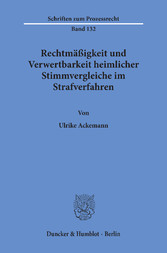 Rechtmäßigkeit und Verwertbarkeit heimlicher Stimmvergleiche im Strafverfahren.