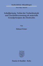 Schuldprinzip, Verbot der Verdachtsstrafe und Unschuldsvermutung als materielle Grundprinzipien des Strafrechts.