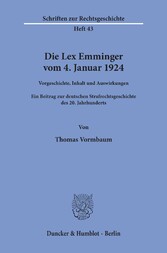 Die Lex Emminger vom 4. Januar 1924.