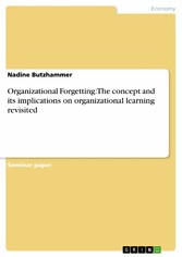 Organizational Forgetting: The concept and its implications on organizational learning revisited