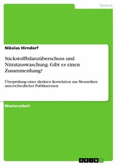 Stickstoffbilanzüberschuss und Nitratauswaschung. Gibt es einen Zusammenhang?