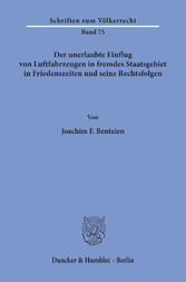 Der unerlaubte Einflug von Luftfahrzeugen in fremdes Staatsgebiet in Friedenszeiten und seine Rechtsfolgen.