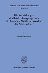 Die Auswirkungen des Betriebsübergangs nach § 613 a auf die Wettbewerbsverbote der Arbeitnehmer.