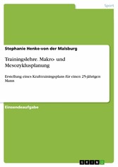 Trainingslehre. Makro- und Mesozyklusplanung