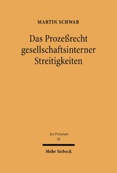 Das Prozeßrecht gesellschaftsinterner Streitigkeiten