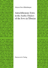 Autochthonous Texts in the Arabic Dialect of the Jews in Tiberias