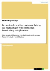 Der nationale und internationale Beitrag zur nachhaltigen wirtschaftlichen Entwicklung in Afghanistan