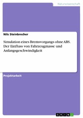 Simulation eines Bremsvorgangs ohne ABS. Der Einfluss von Fahrzeugmasse und Anfangsgeschwindigkeit