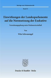 Einwirkungen der Landesparlamente auf die Normsetzung der Exekutive.