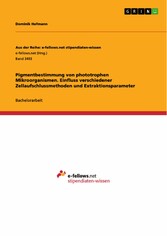 Pigmentbestimmung von phototrophen Mikroorganismen. Einfluss verschiedener Zellaufschlussmethoden und Extraktionsparameter