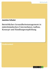 Betriebliches Gesundheitsmanagement in mittelständischen Unternehmen. Aufbau, Konzept und Handlungsempfehlung