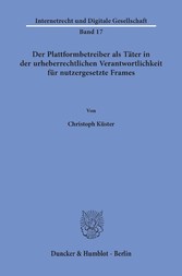 Der Plattformbetreiber als Täter in der urheberrechtlichen Verantwortlichkeit für nutzergesetzte Frames.