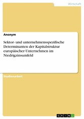 Sektor- und unternehmensspezifische Determinanten der Kapitalstruktur europäischer Unternehmen im Niedrigzinsumfeld