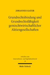 Grundrechtsbindung und Grundrechtsfähigkeit gemischtwirtschaftlicher Aktiengesellschaften