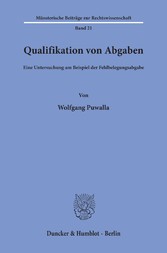 Qualifikation von Abgaben.