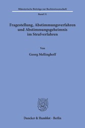 Fragestellung, Abstimmungsverfahren und Abstimmungsgeheimnis im Strafverfahren.