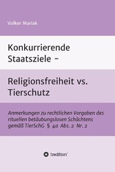 Konkurrierende Staatsziele - Religionsfreiheit vs. Tierschutz