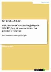 Reward-based Crowdfunding-Projekte (RBCFP). Investitionsmotivation der privaten Geldgeber