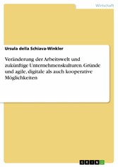 Veränderung der Arbeitswelt und zukünftige Unternehmenskulturen. Gründe und agile, digitale als auch kooperative Möglichkeiten