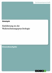 Einführung in die Wahrnehmungspsychologie