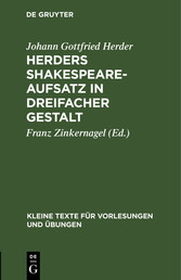 Herders Shakespeare-Aufsatz in dreifacher Gestalt