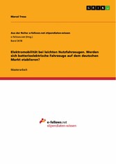 Elektromobilität bei leichten Nutzfahrzeugen. Werden sich batterieelektrische Fahrzeuge auf dem deutschen Markt etablieren?