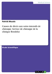 Causes de décès aux soins intensifs de chirurgie. Service de chirurgie de la clinique Bondeko