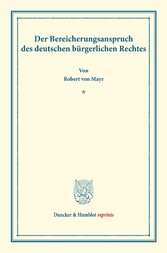 Der Bereicherungsanspruch