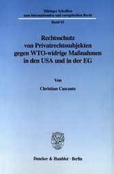 Rechtsschutz von Privatrechtssubjekten gegen WTO-widrige Maßnahmen in den USA und in der EG.