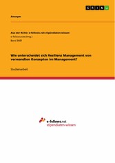 Wie unterscheidet sich Resilienz Management von verwandten Konzepten im Management?